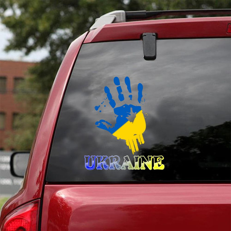 I Stand With Ukraine Design Pro Hand Peace Love Ukraine Car Vinyl Decal Sticker