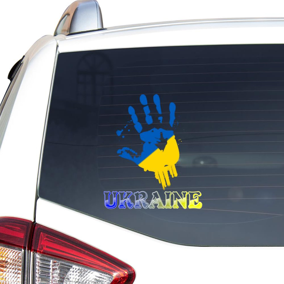 I Stand With Ukraine Design Pro Hand Peace Love Ukraine Car Vinyl Decal Sticker