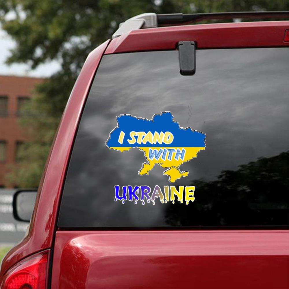 I Stand With Ukraine Design Pro Map Peace Love Ukraine Car Vinyl Decal Sticker