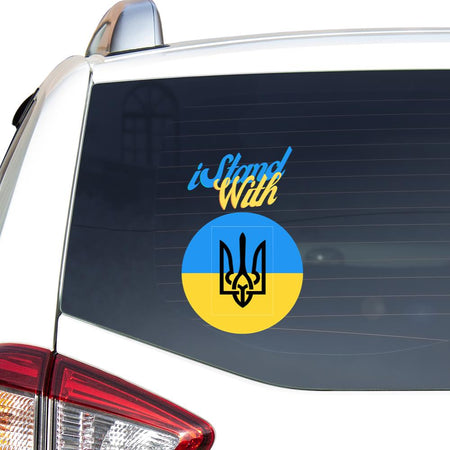 I Stand With Ukraine Essential Car Vinyl Decal Sticker