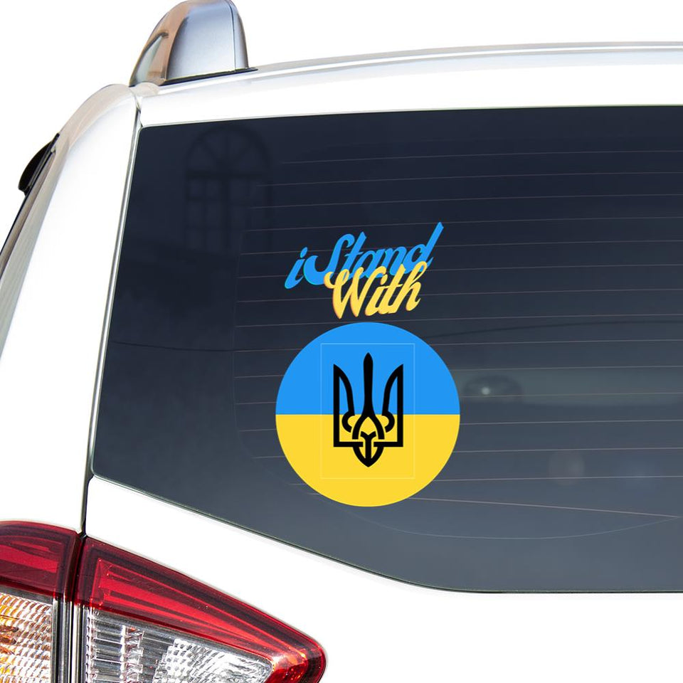 I Stand With Ukraine Essential Car Vinyl Decal Sticker