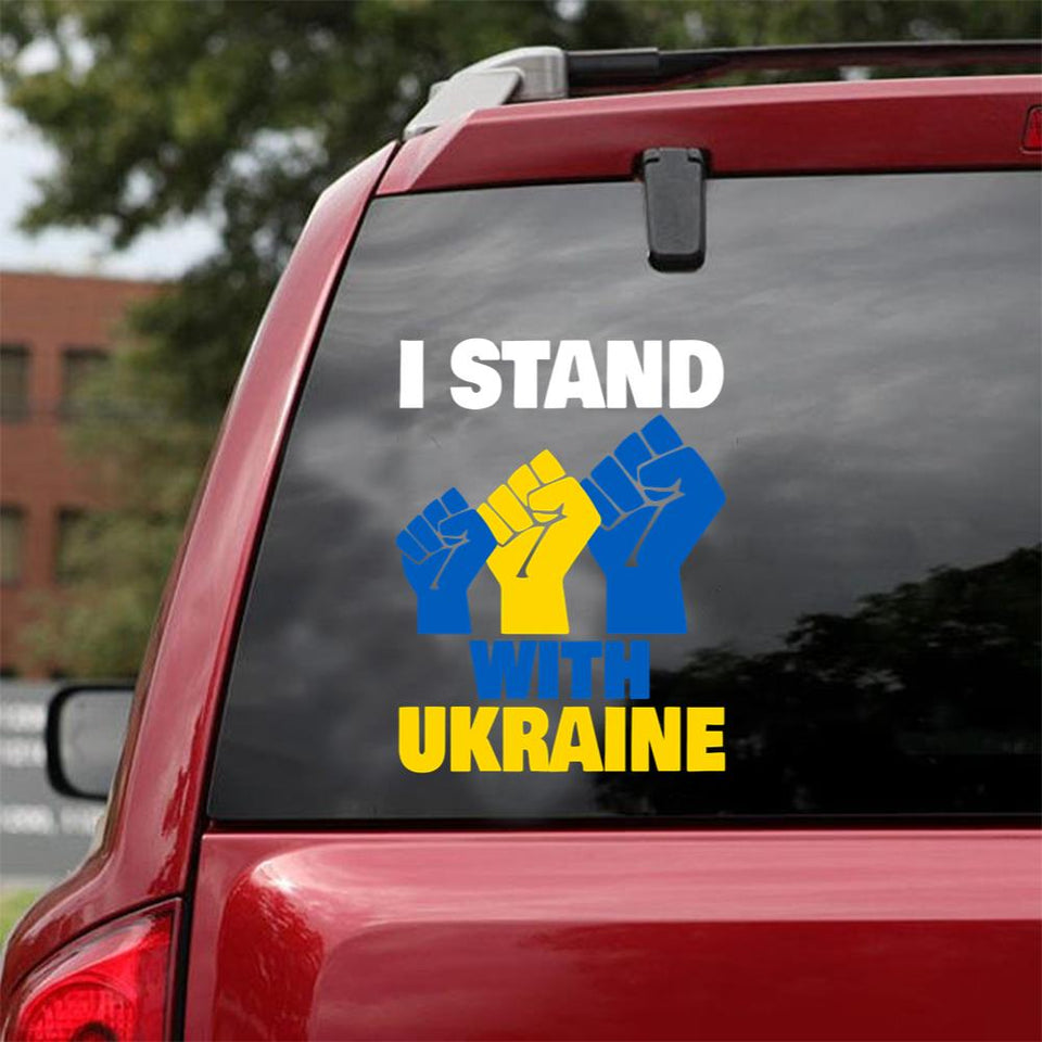 I Stand With Ukraine Hands Support Peace Love Ukraine Car Vinyl Decal Sticker