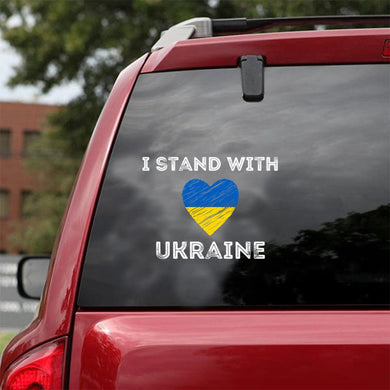 I Stand With Ukraine Heart Essential Car Vinyl Decal Sticker