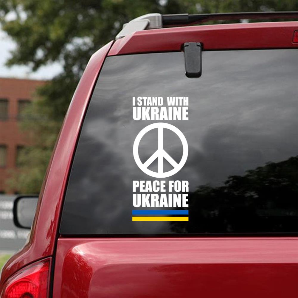 I Stand With Ukraine Peace For Ukraine Peace Love Ukraine Car Vinyl Decal Sticker