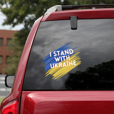 I Stand With Ukraine Relaxed Fit Car Vinyl Decal Sticker