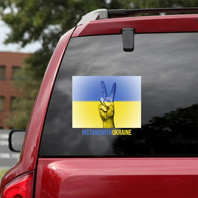 I Stand With Ukraine Stand With Ukraine Peace Love Ukraine Car Vinyl Decal Sticker