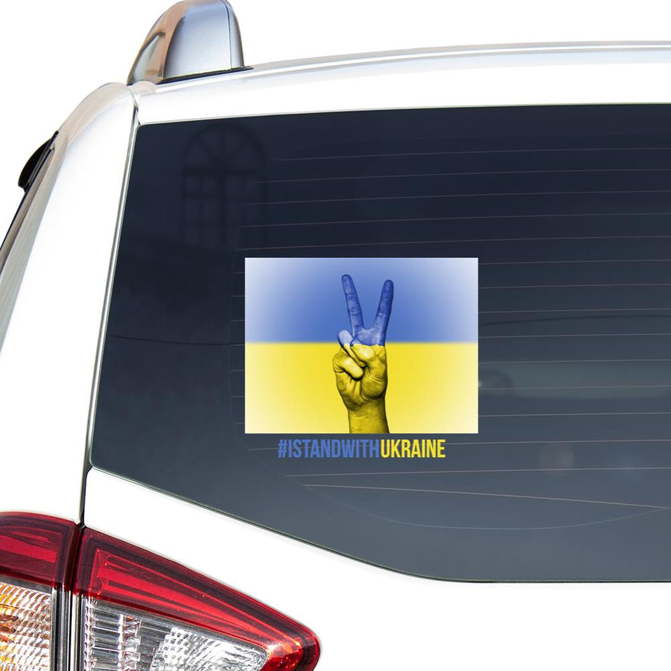 I Stand With Ukraine Stand With Ukraine Peace Love Ukraine Car Vinyl Decal Sticker