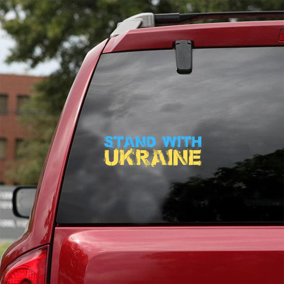 I Stand With Ukraine Support Stand Up Peace Love Ukraine Car Vinyl Decal Sticker