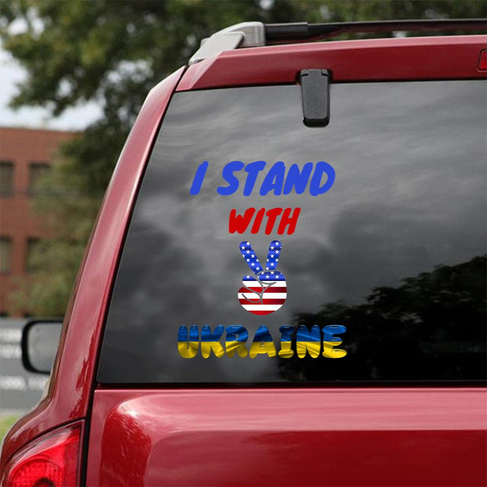 I Stand With Ukraine Support The Ukraine Essential Car Vinyl Decal Sticker
