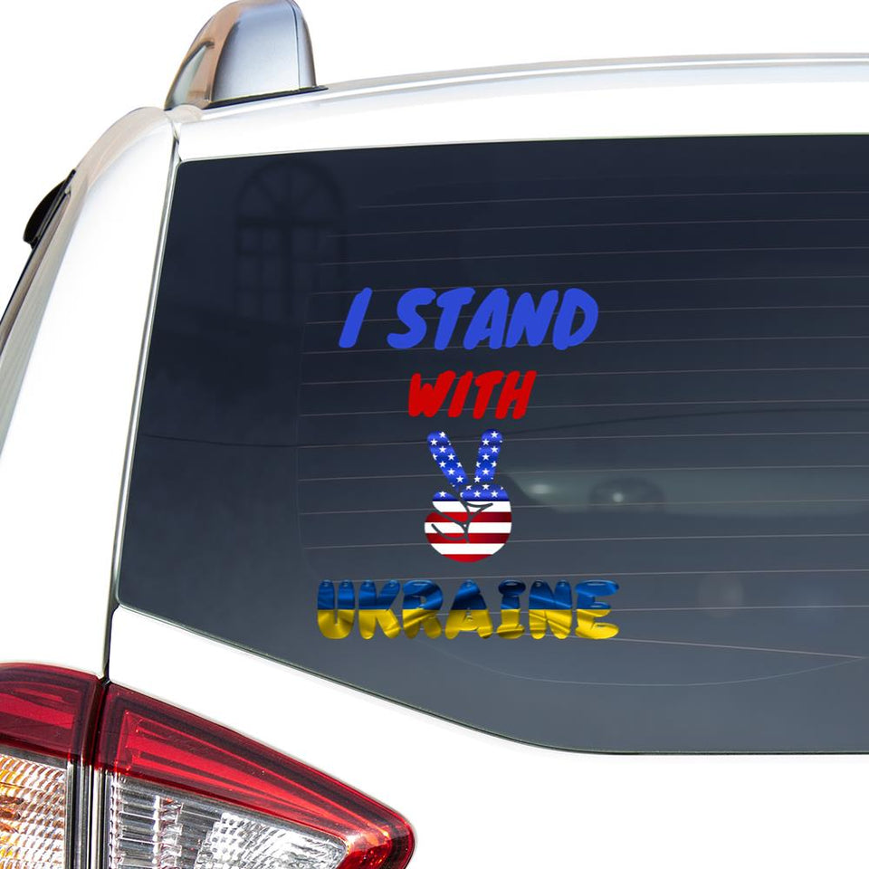 I Stand With Ukraine Support The Ukraine Essential Car Vinyl Decal Sticker