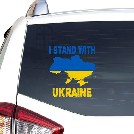 I Stand With Ukraine Support The Ukraine Ukrainian Flag Peace Love Ukraine Car Vinyl Decal Sticker