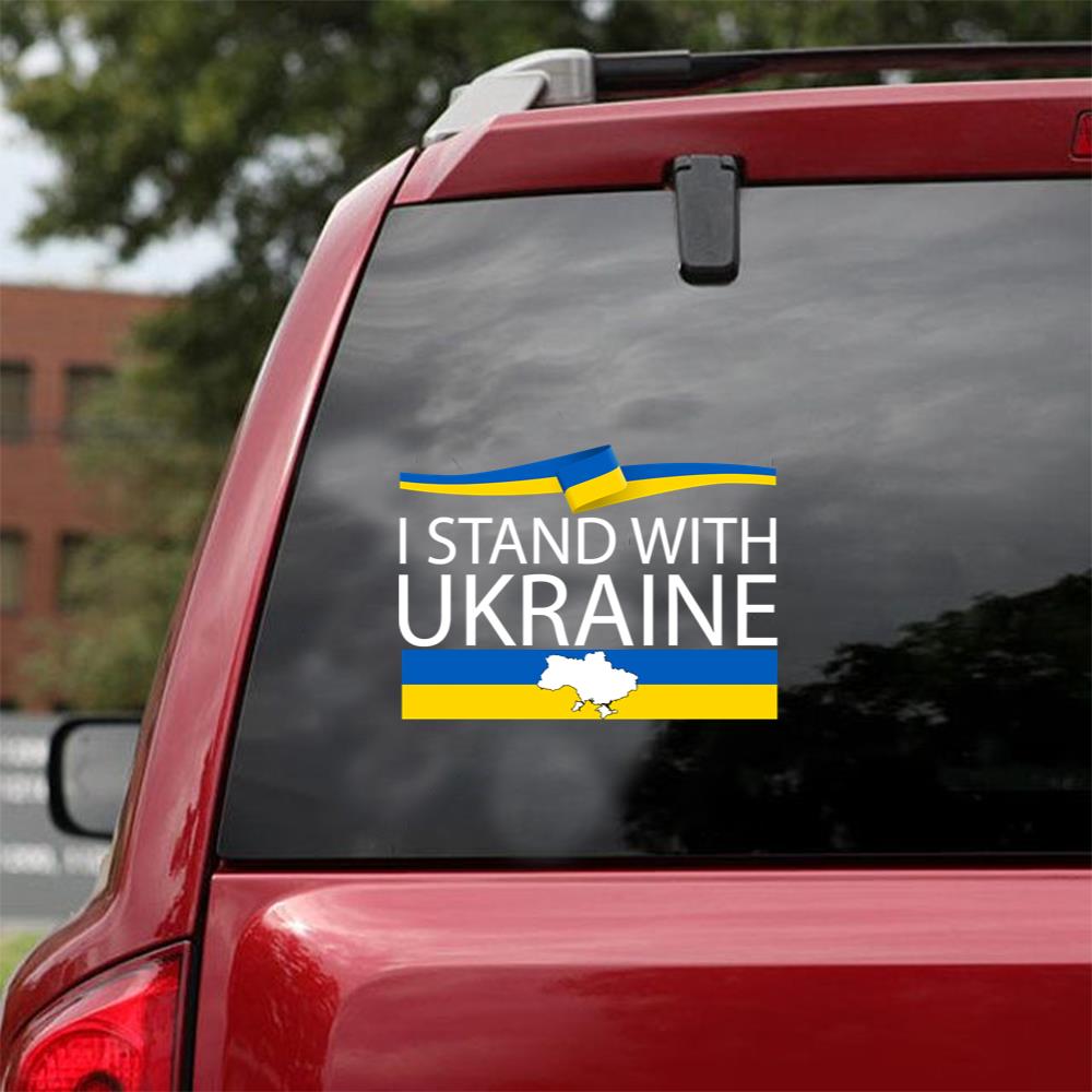 I Stand With Ukraine Support Ukraine Peace Love Ukraine _625 Car Vinyl Decal Sticker