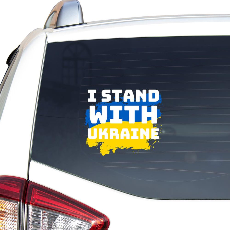 I Stand With Ukraine Ukraine Lovers Gift Motivational Ukraine Gift Ukraine Support Gift Relaxed F Car Vinyl Decal Sticker