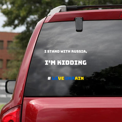 I Stand With Ukraine Ukraine Lovers Gift Motivational Ukraine Gift Ukraine Support Gift Tri-Blend Car Vinyl Decal Sticker