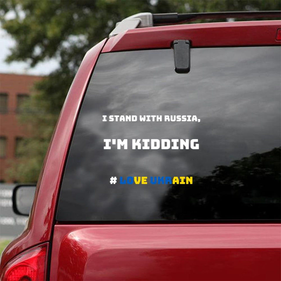 I Stand With Ukraine Ukraine Lovers Gift Motivational Ukraine Gift Ukraine Support Gift Tri-Blend Car Vinyl Decal Sticker