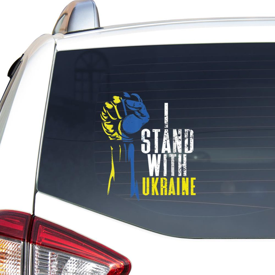 I Stand With Ukraine Ukrainian Flag Clay Support Ukraine Essential Car Vinyl Decal Sticker