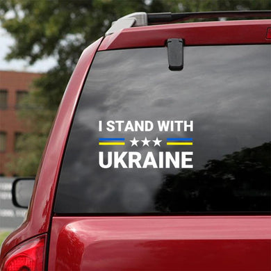 I Stand With Ukraine Vintage Ukraine Flag Peace Love Ukraine Car Vinyl Decal Sticker