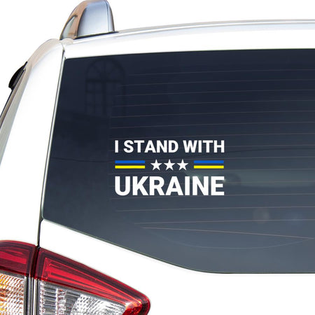 I Stand With Ukraine Vintage Ukraine Flag Peace Love Ukraine Car Vinyl Decal Sticker