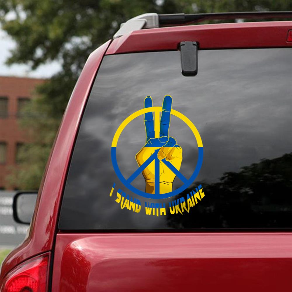 I Stand With Ukraine War In Ukraine No War Shirt Russian Civil War Stop The War Support Ukraine Car Vinyl Decal Sticker
