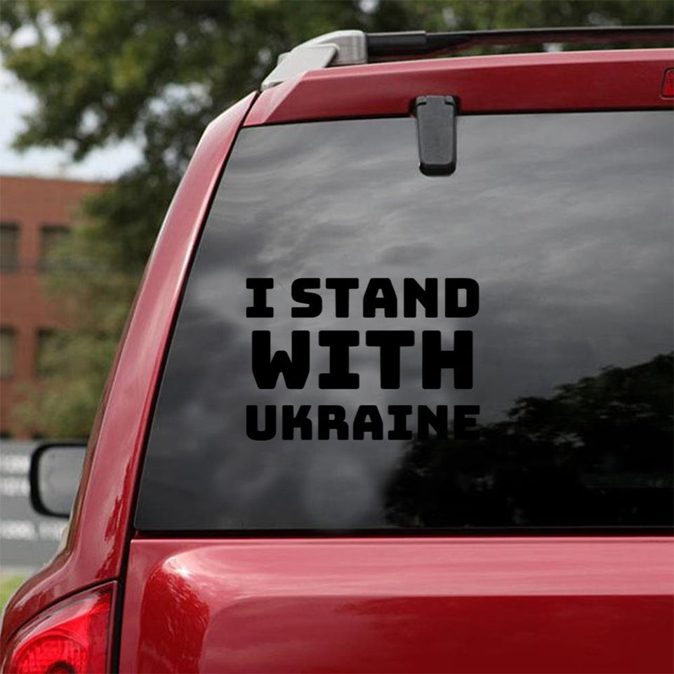 I Stand with Ukraine, Ukraine Lovers Gift, Motivational Ukraine Gift, Ukraine Support Gift Classic T Car Vinyl Decal Sticker