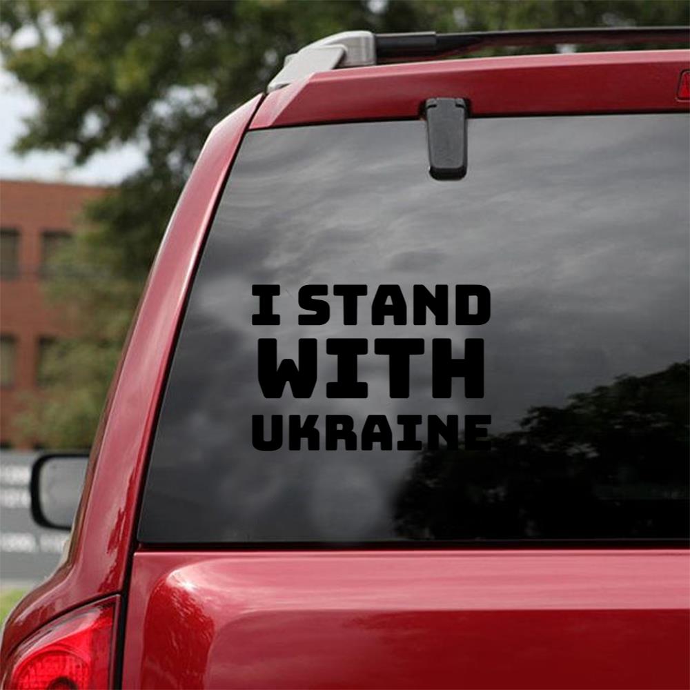 I Stand with Ukraine, Ukraine Lovers Gift, Motivational Ukraine Gift, Ukraine Support Gift Classic T Car Vinyl Decal Sticker