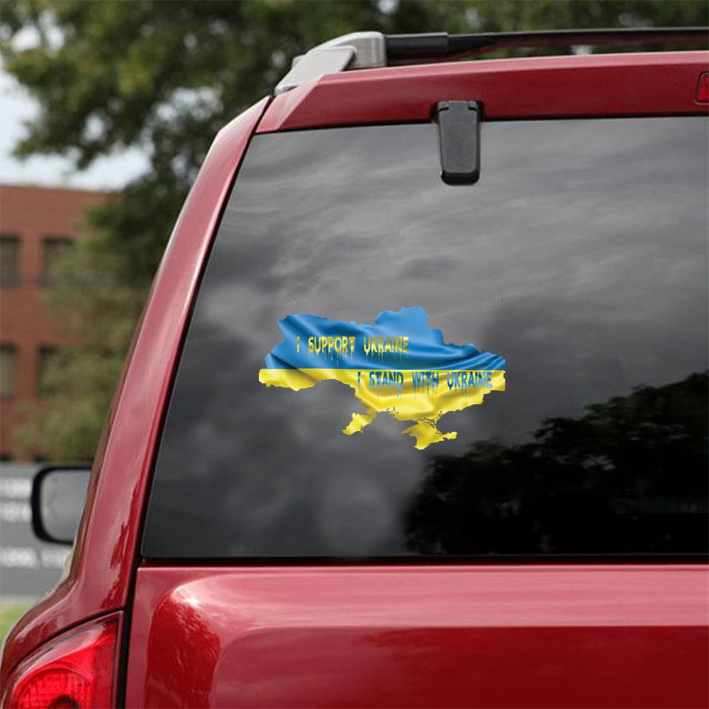 I Support Ukraine I Stand With Ukraine Peace Love Ukraine Car Vinyl Decal Sticker