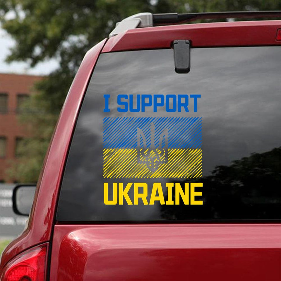 I Support Ukraine Car Vinyl Decal Sticker