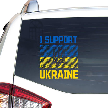 I Support Ukraine Car Vinyl Decal Sticker