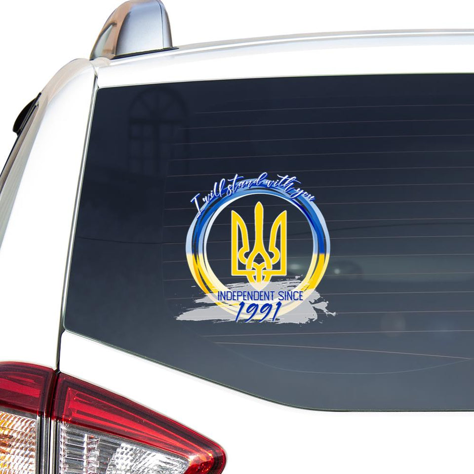 I Will Stand With You Peace Love Ukraine Car Vinyl Decal Sticker