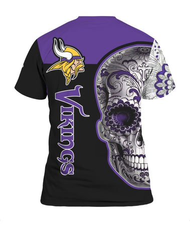 Minnesota Vikings Skull Tee 3D  S1129