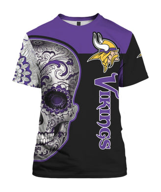 Minnesota Vikings Skull Tee 3D  S1129