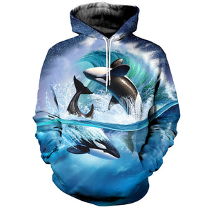 3D Printed Killer Whale Hoodie T-shirt 2018 DT060901