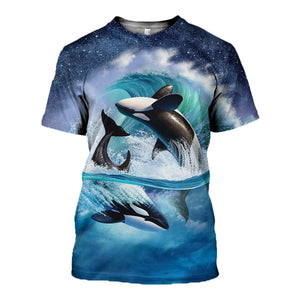 3D Printed Killer Whale Hoodie T-shirt 2018 DT060901