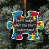 [sk0307-pw-ornm-lad] Ornament Autism Gift For Christmas Decorate The Pine Tree - Camellia Print