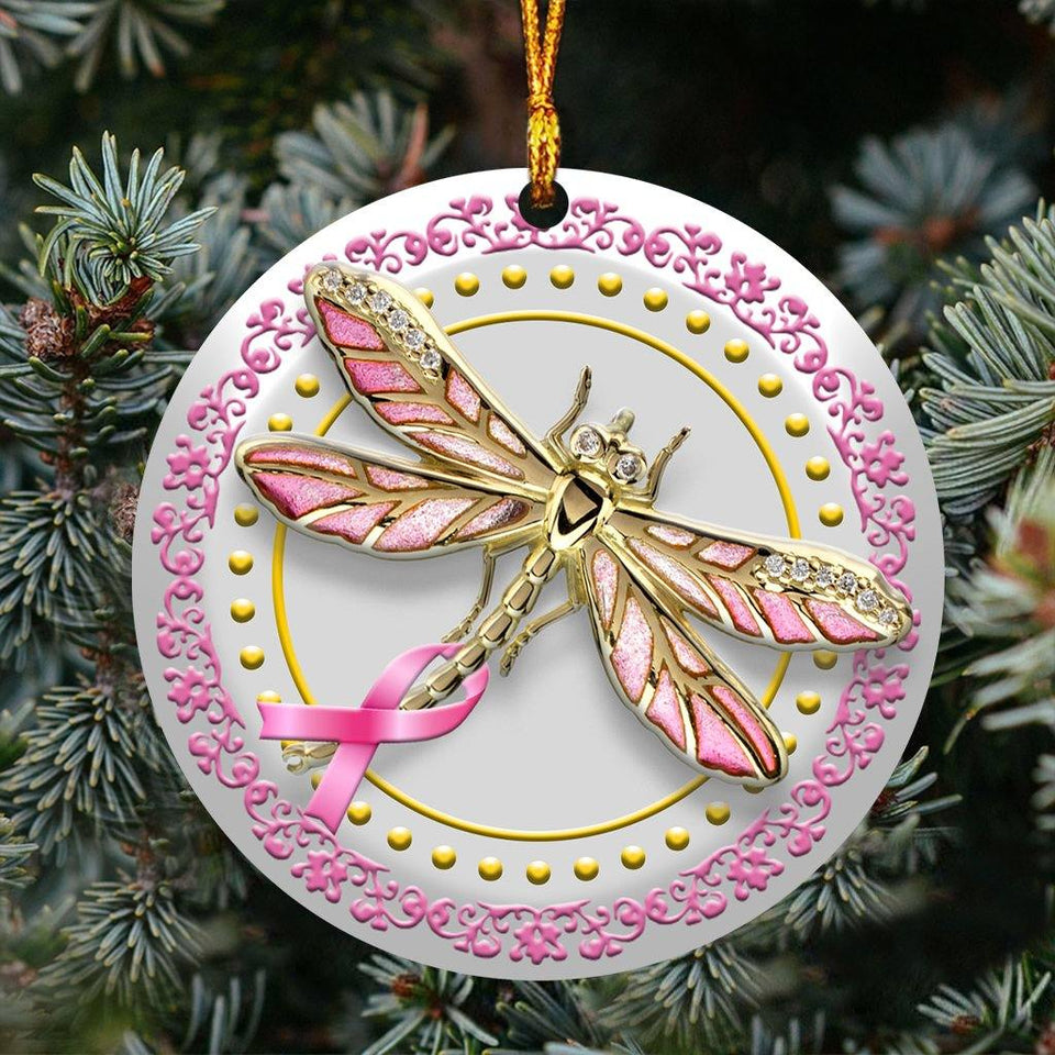 [sk0282-pw-ornm-lad] Ornament Breast cancer Gift For Christmas Decorate The Pine Tree - Camellia Print