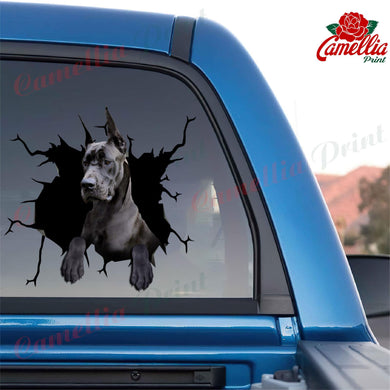Great Dane Crack Decal Sticker Car Funny Quotes Custom Vinyl Lettering Gift Ideas For Wife