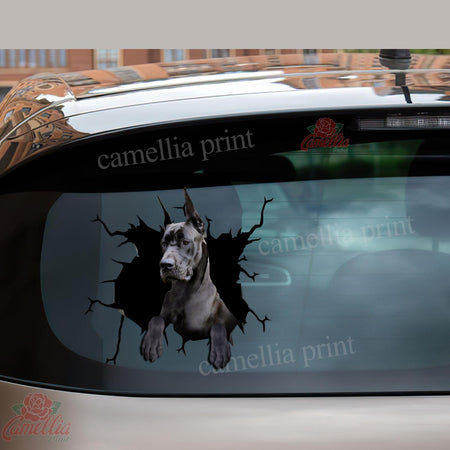 Great Dane Crack Decal Sticker Car Funny Quotes Custom Vinyl Lettering Gift Ideas For Wife