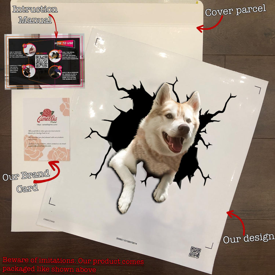 Husky Crack Sticker Custom Funny Memes Transfer Stickers Gift For Mother