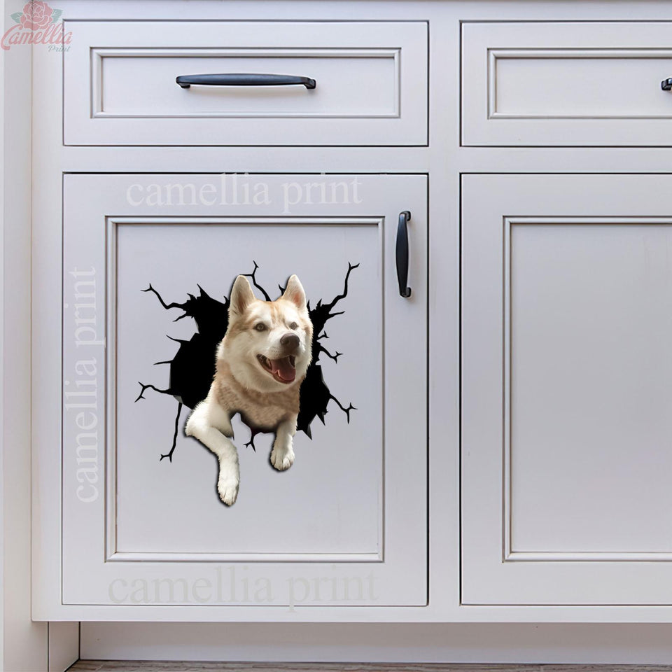 Husky Crack Sticker Custom Funny Memes Transfer Stickers Gift For Mother