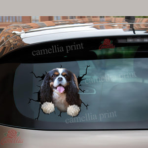 Cavalier King Charles Spaniel Crack Sticker For Car Window Hot Logo Stickers 21st Birthday Gifts