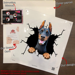 Doberman Crack Decal For Back Car Window Cuteness Overloaded Anime Car Decals Mother Of The Bride Gifts
