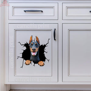 Doberman Crack Decal For Back Car Window Cuteness Overloaded Anime Car Decals Mother Of The Bride Gifts