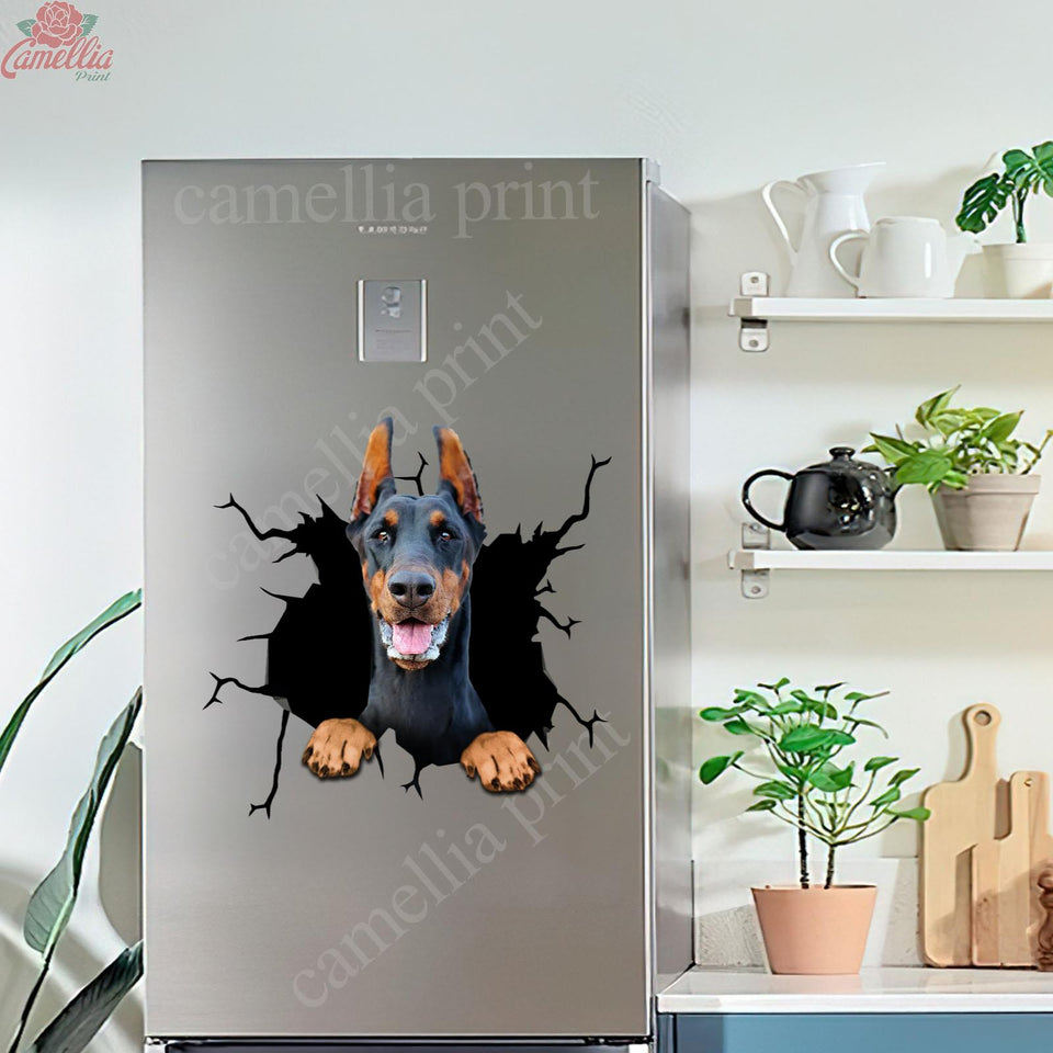Doberman Crack Decal For Back Car Window Cuteness Overloaded Anime Car Decals Mother Of The Bride Gifts