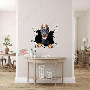 Doberman Crack Decal For Back Car Window Cuteness Overloaded Anime Car Decals Mother Of The Bride Gifts