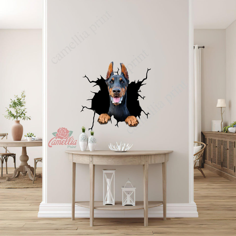 Doberman Crack Decal For Back Car Window Cuteness Overloaded Anime Car Decals Mother Of The Bride Gifts