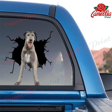 Wolfhound Crack Decal For Car Window Kawaii Logo Stickers Birthday Gift