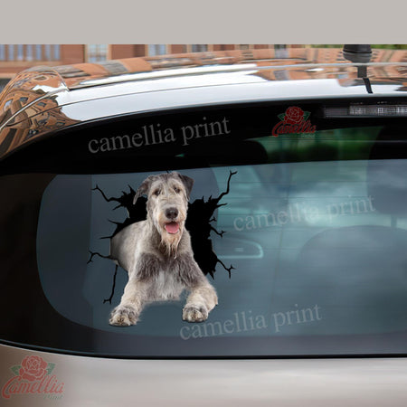 Wolfhound Crack Decal Items Funny Wall Decor Vehicle Decals Gifts For Dogs