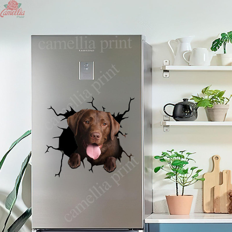 Labrador Chocolate Crack Decals For Walls Pretty Cute Anime Car Decals Gifts For Girlfriend