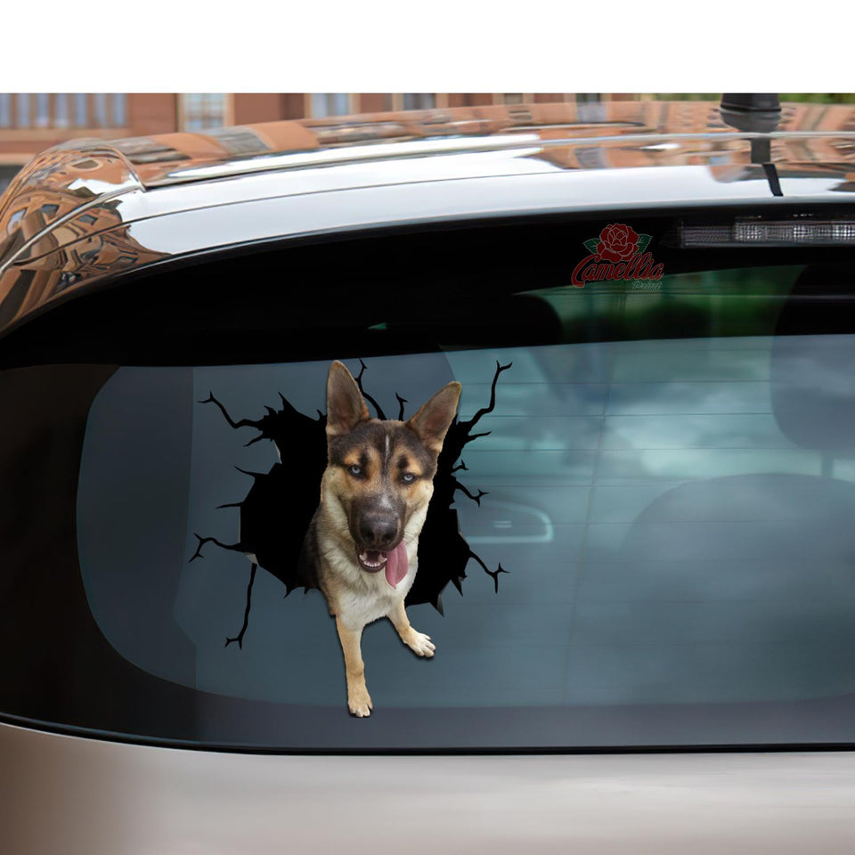 German Shepherd Crack Bone Sticker Funny Memes Custom Sticker Labels 7 Year Anniversary Gift