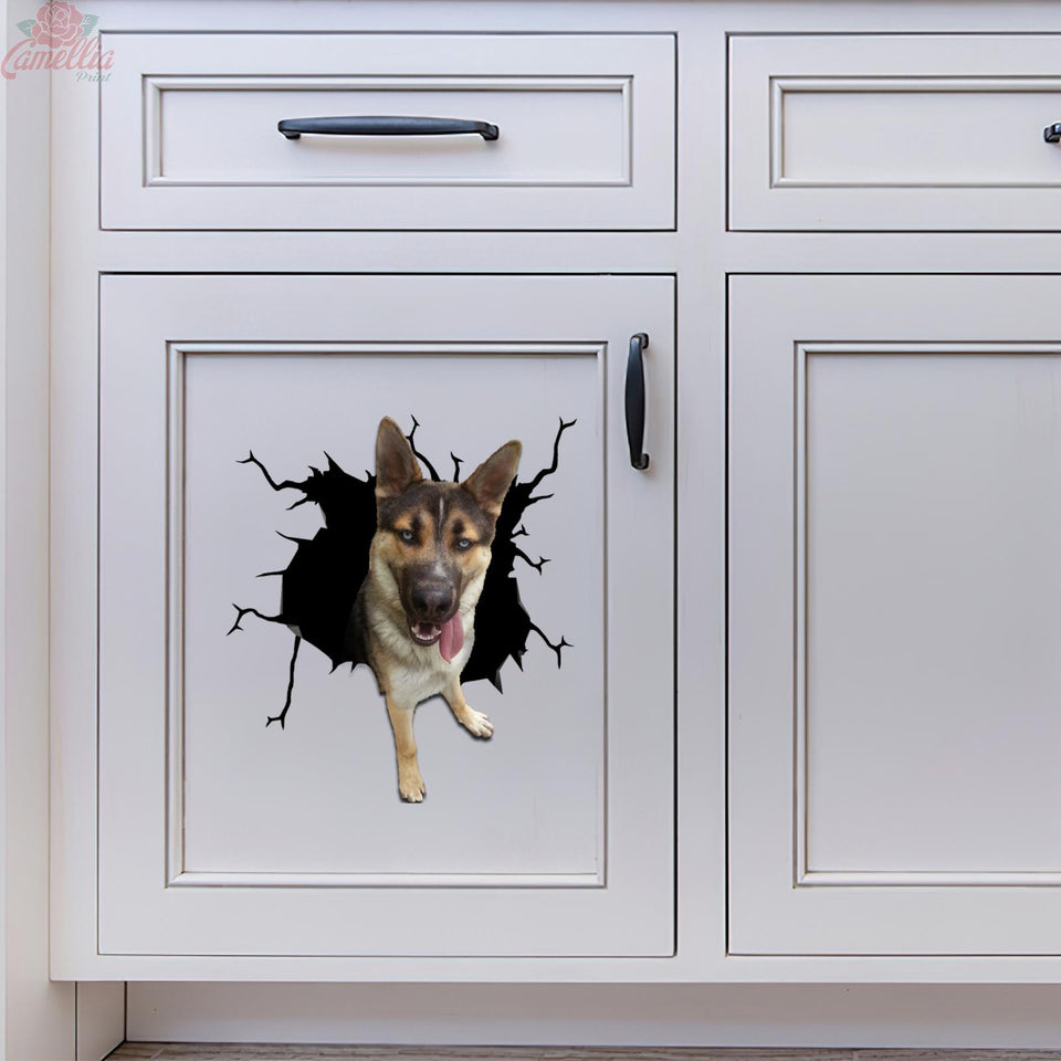 German Shepherd Crack Bone Sticker Funny Memes Custom Sticker Labels 7 Year Anniversary Gift